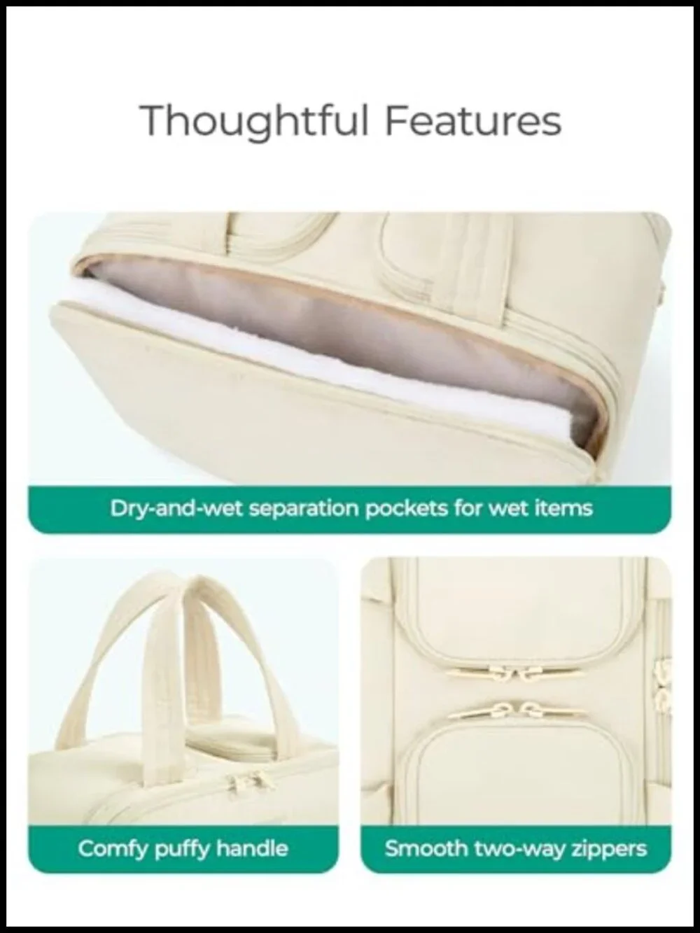 Puffy Travel Toiletry Bag with Handle, Lightweight Cosmetic Makeup Organizer,